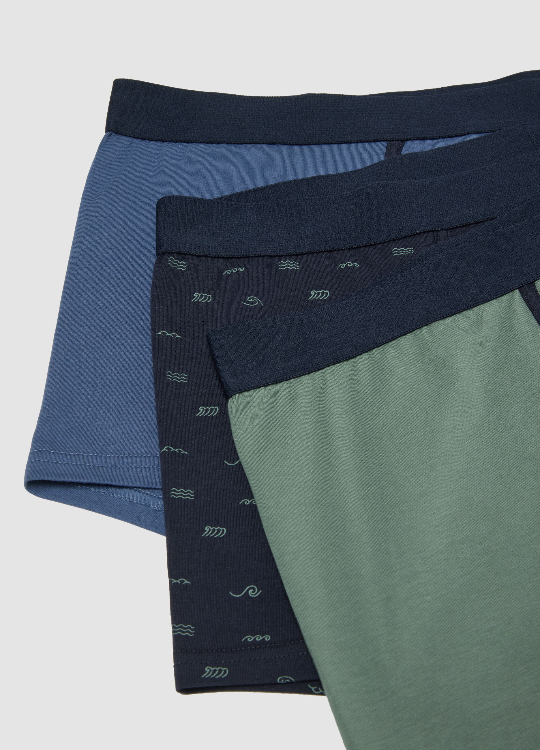 Tripack boxer in cotone elasticizzato multicolor regular fit