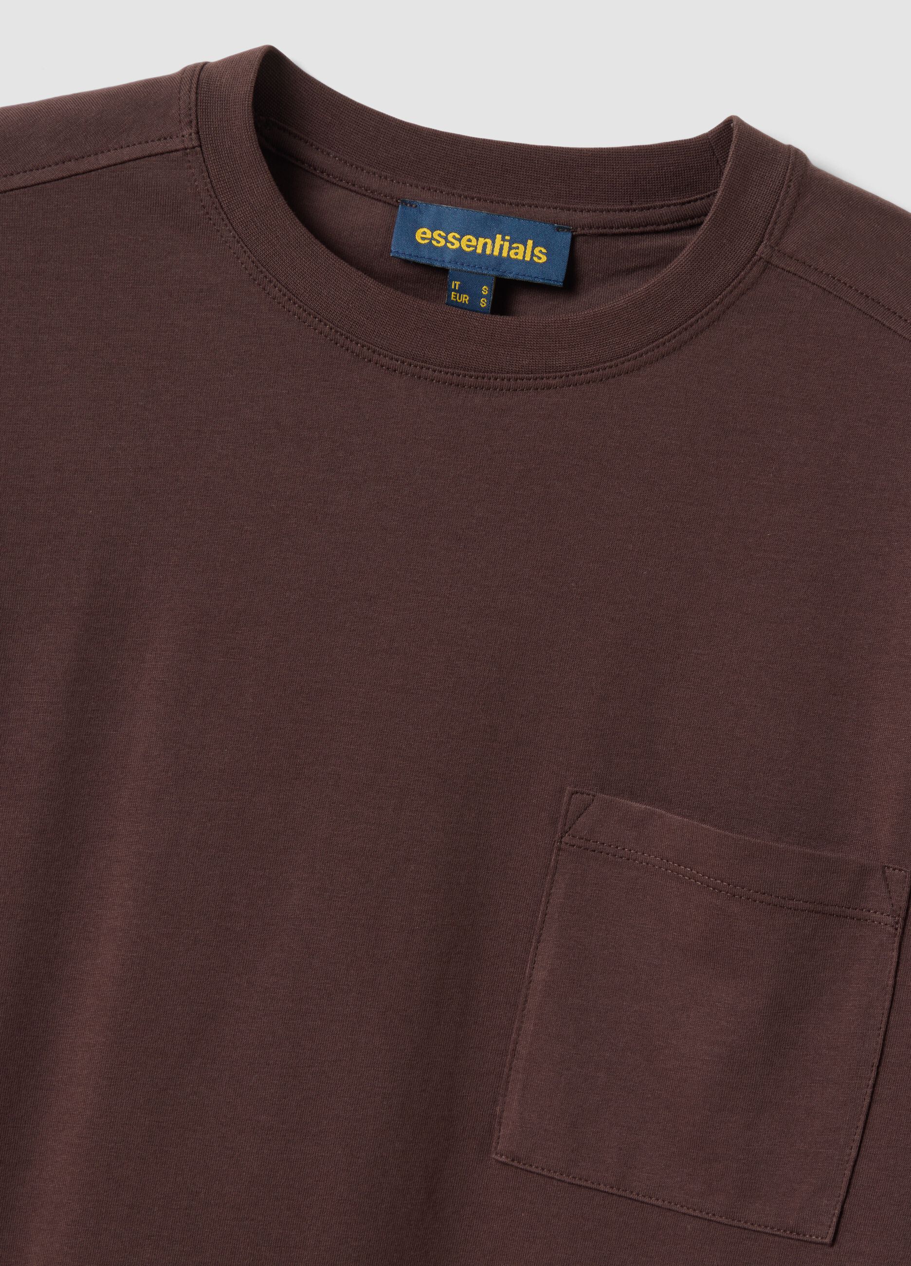 Brown pure cotton relaxed-fit dress