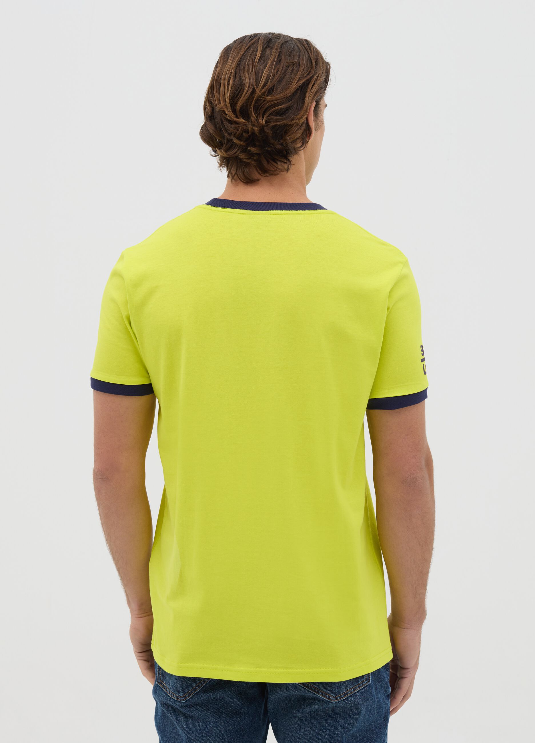 Yellow T-shirt with contrasting details