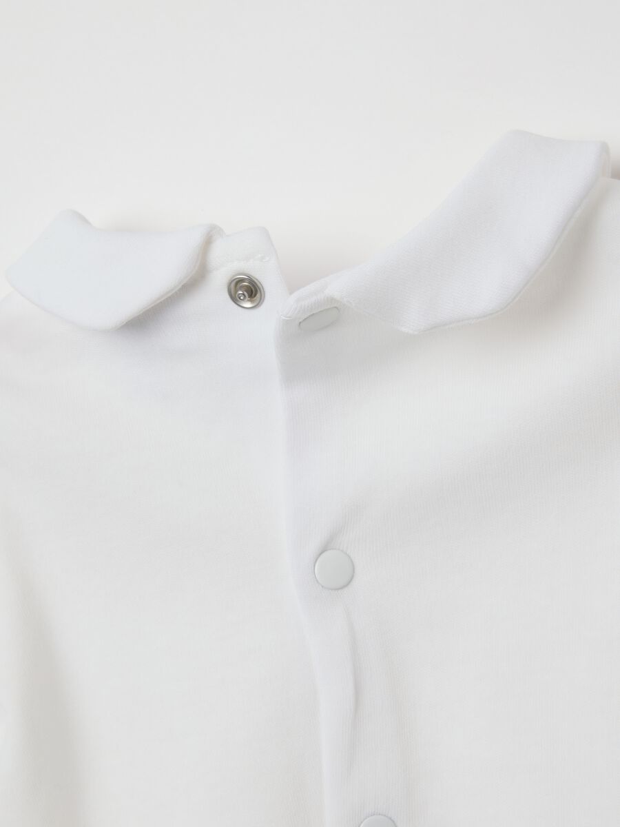 White pure cotton top and trousers set for baby girls_3