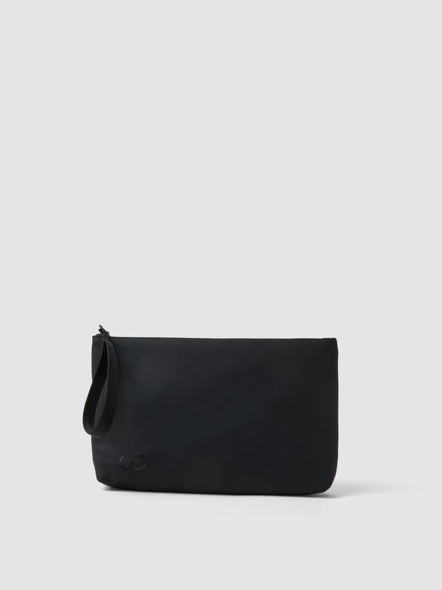 Black zip pouch with wrist strap_0