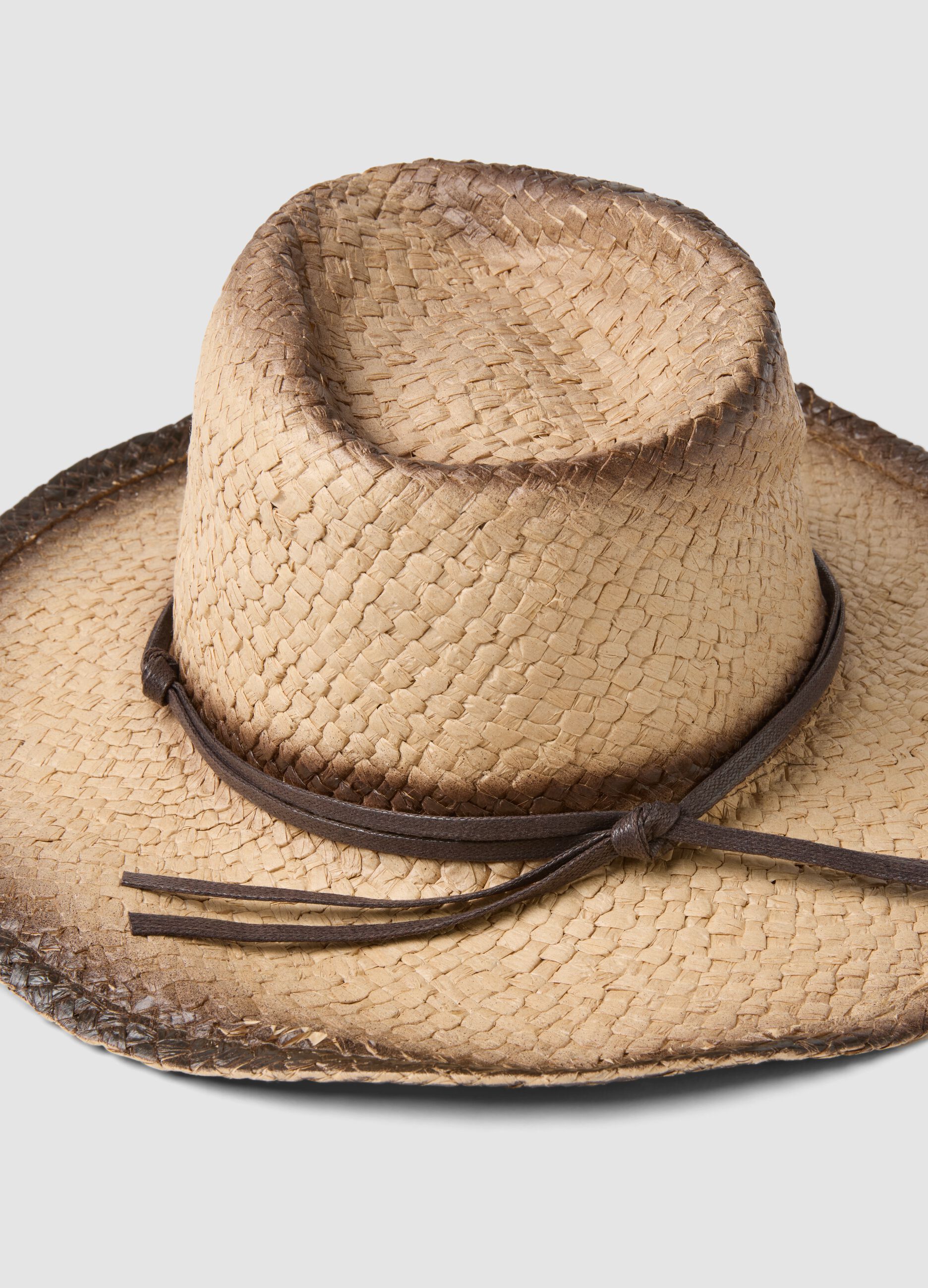 Brown paper-fabric cowboy hat