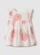 Multicolour pure cotton girl's dress regular fit with flowers_0