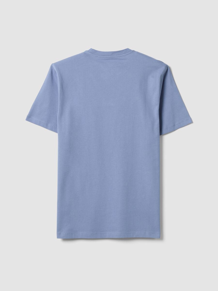 T-shirt blu in puro cotone organico jersey regular fit_1