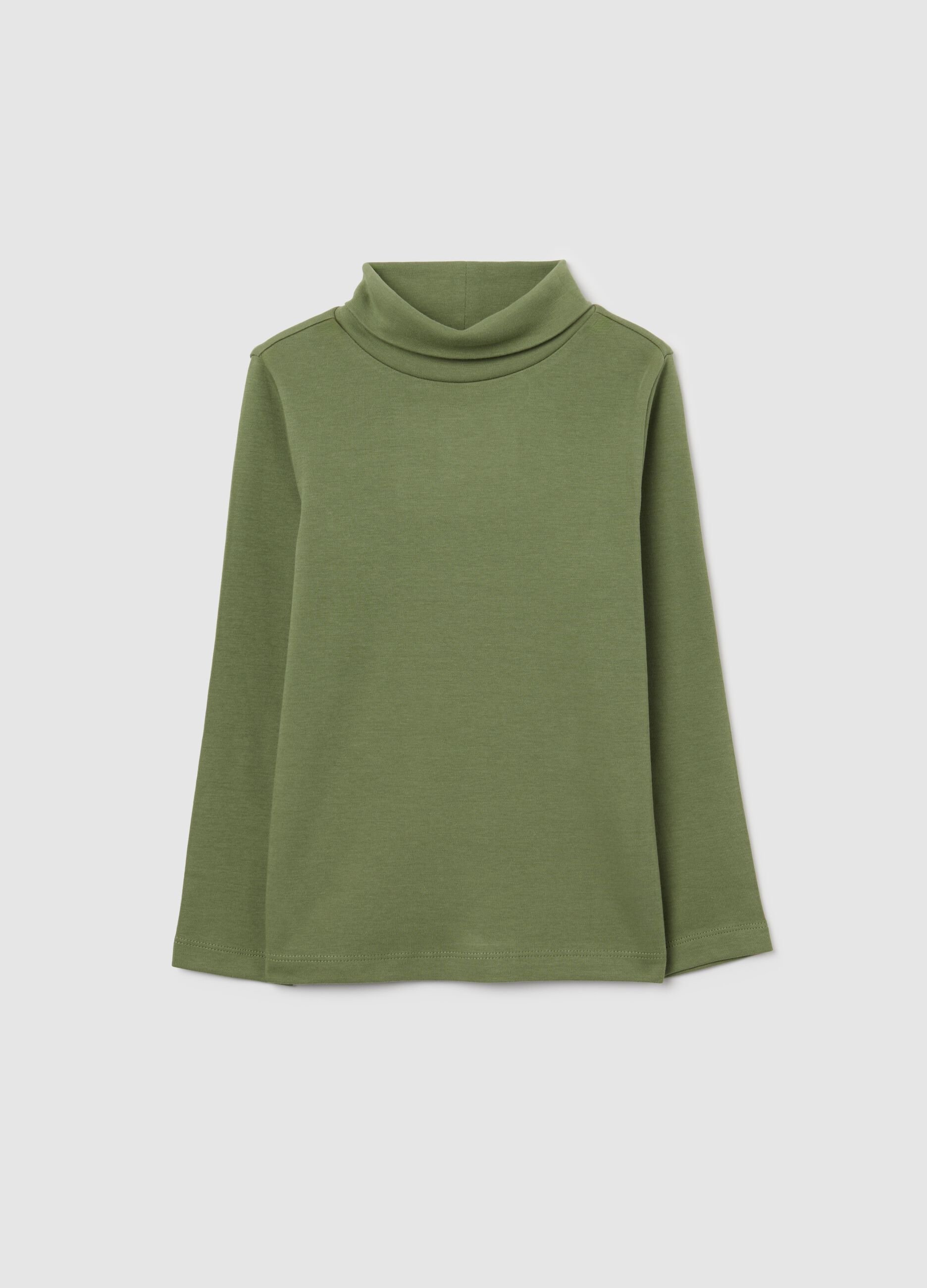 Green regular fit pure cotton kids' T-shirt