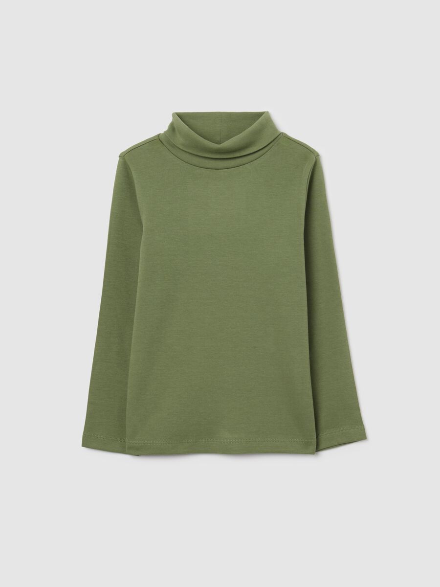 Green regular fit pure cotton kids' T-shirt_0