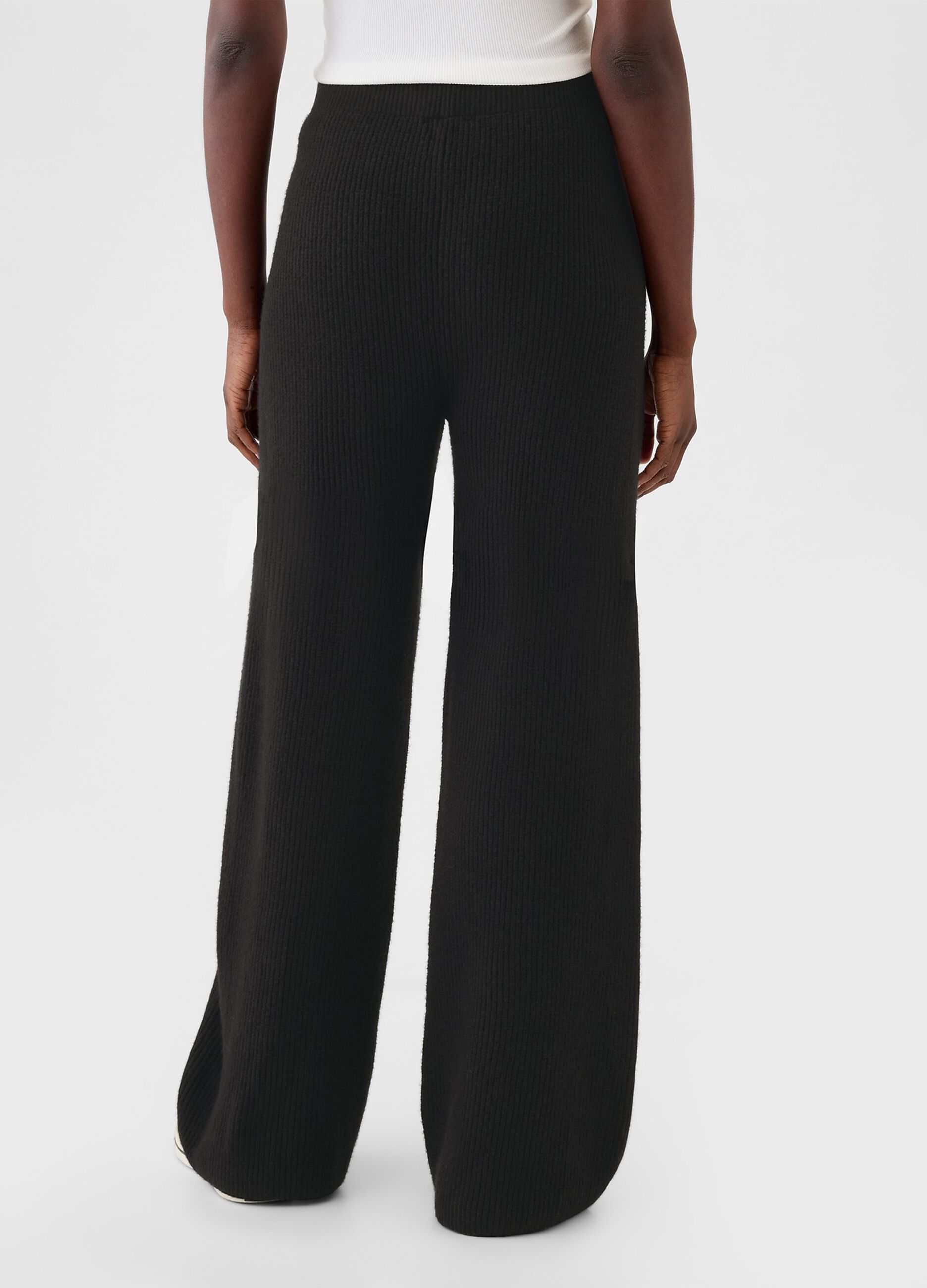 Ribbed wide-leg trousers