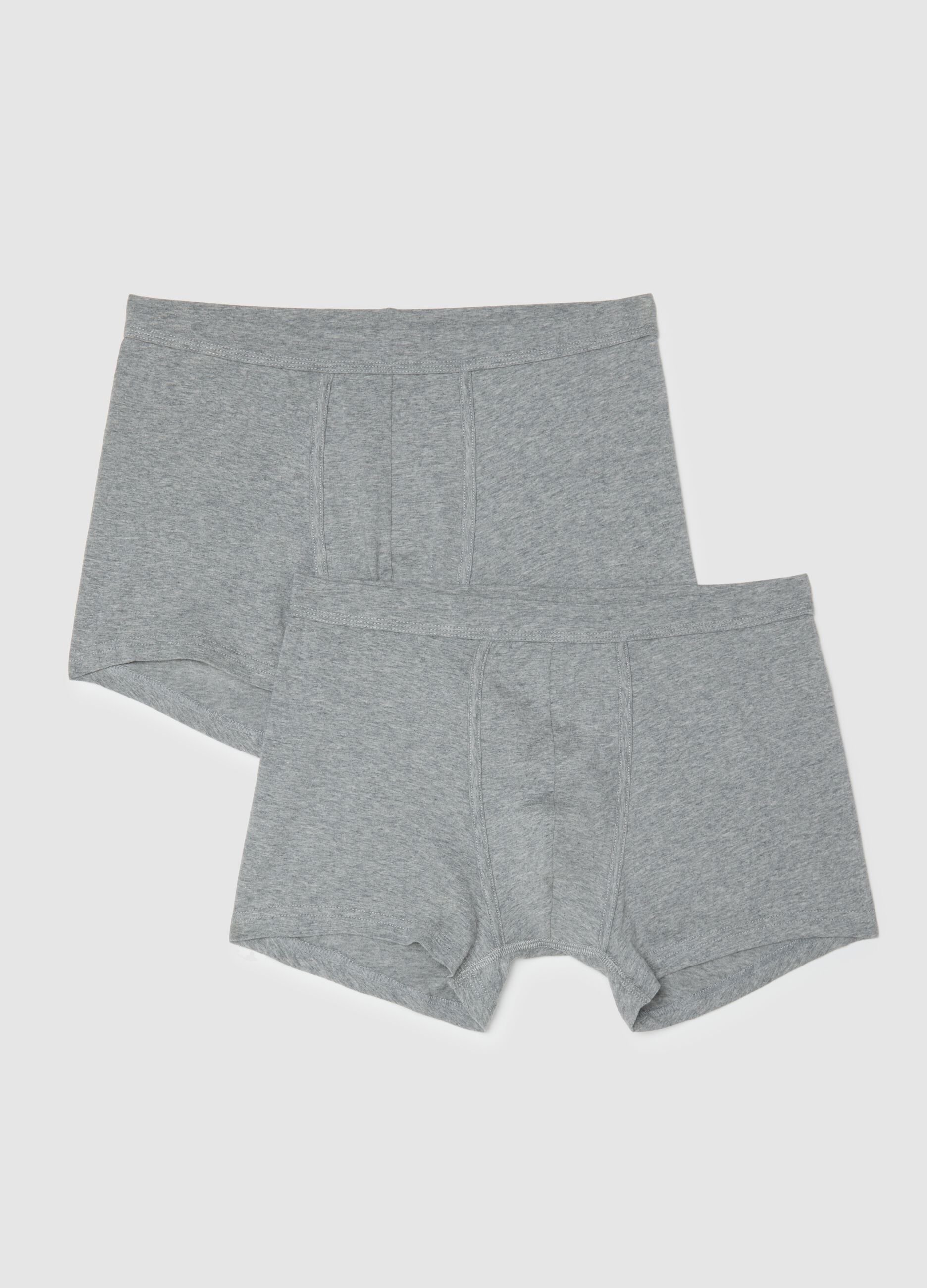 Twin pack of grey stretch cotton boxers