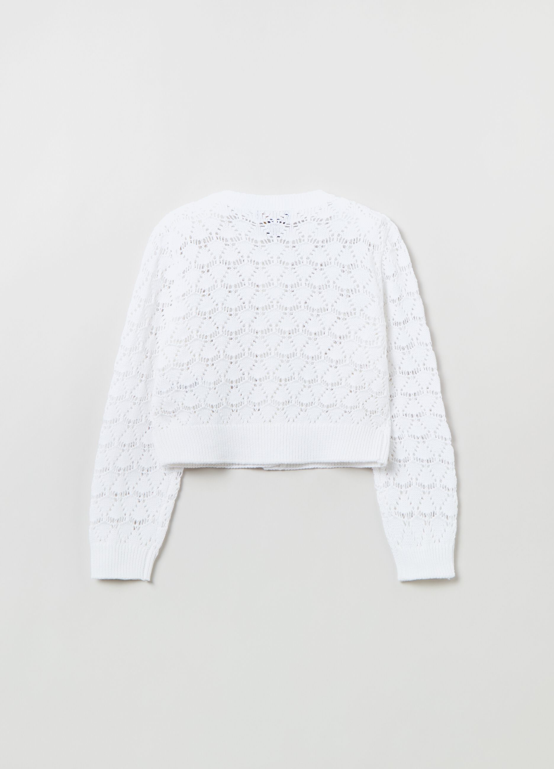 Cardigan in cotone pointelle_1