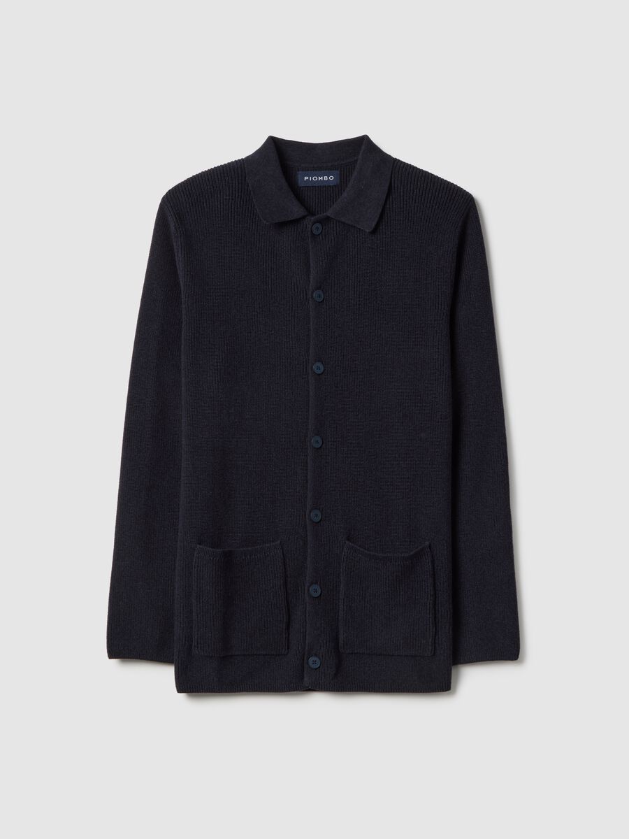 Pure Cotton Blue Regular Fit Cardigan_5