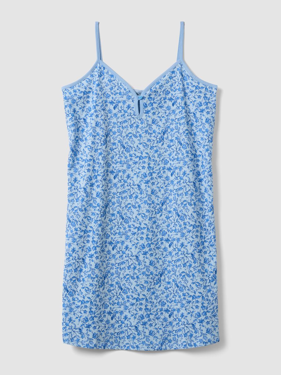 Light blue organic cotton floral print nightdress_4