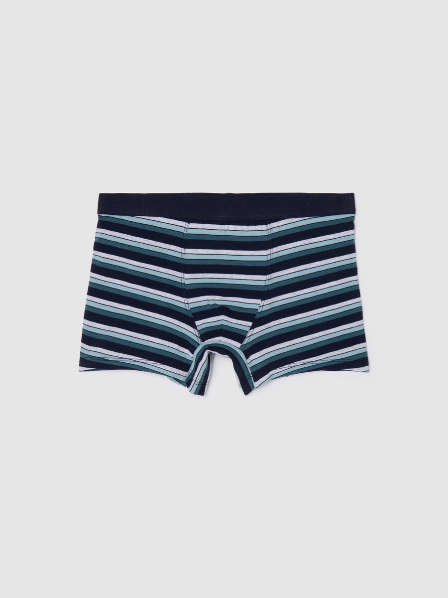 Stretch cotton boxer shorts with striped pattern_0