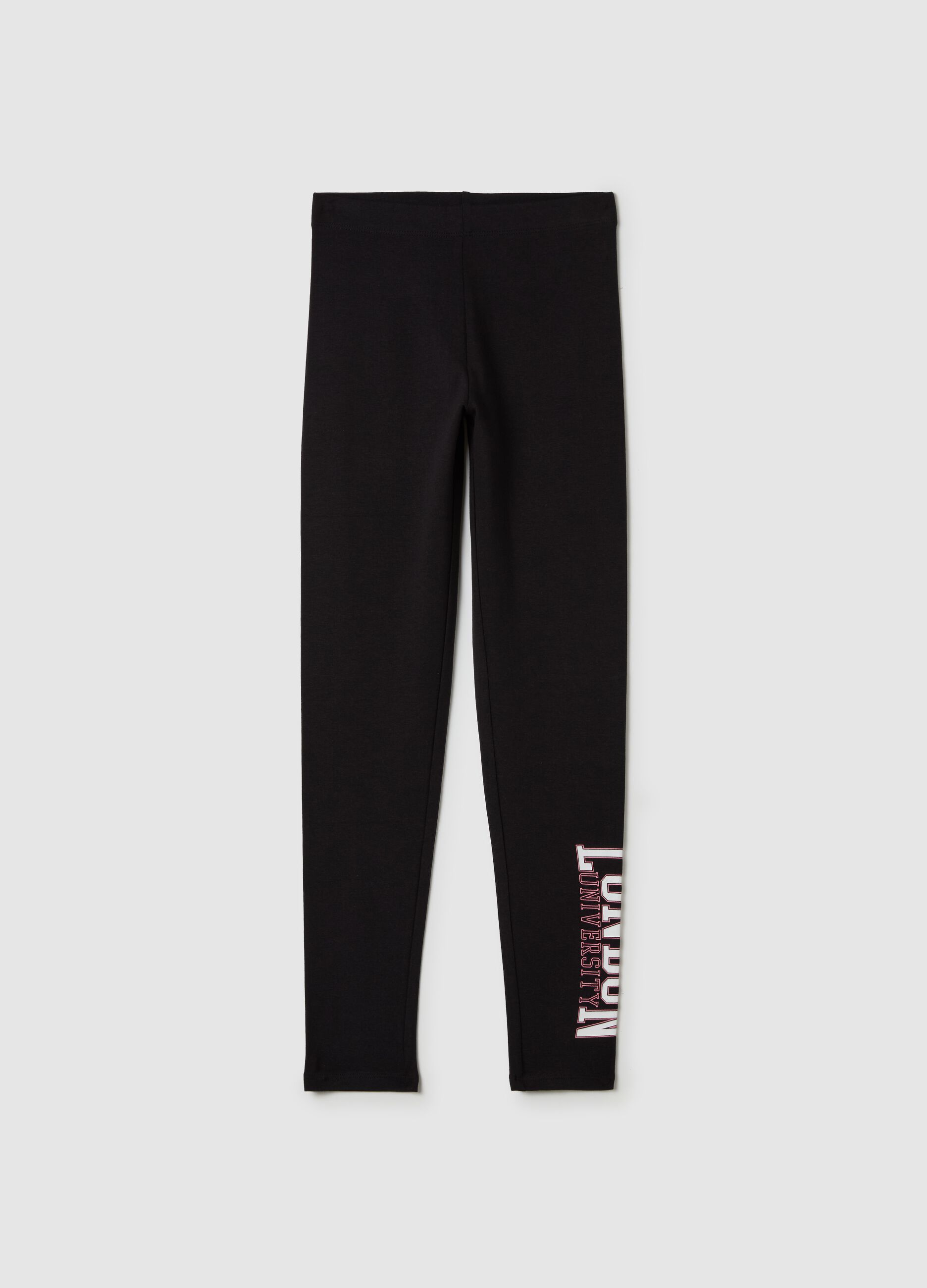 Printed stretch cotton leggings