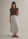 Striped maxi skirt in viscose-linen blend_0