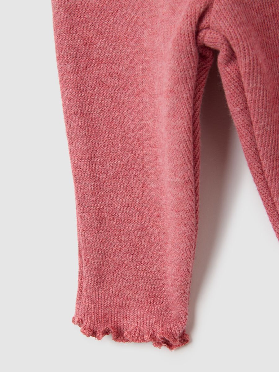 Baby Girl Pink Cotton Slim Fit Leggings_3