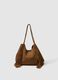 Brown Genuine Leather Shopper Bag with Fringes_1