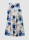 Abito midi bianco in cotone elasticizzato a fiori_4