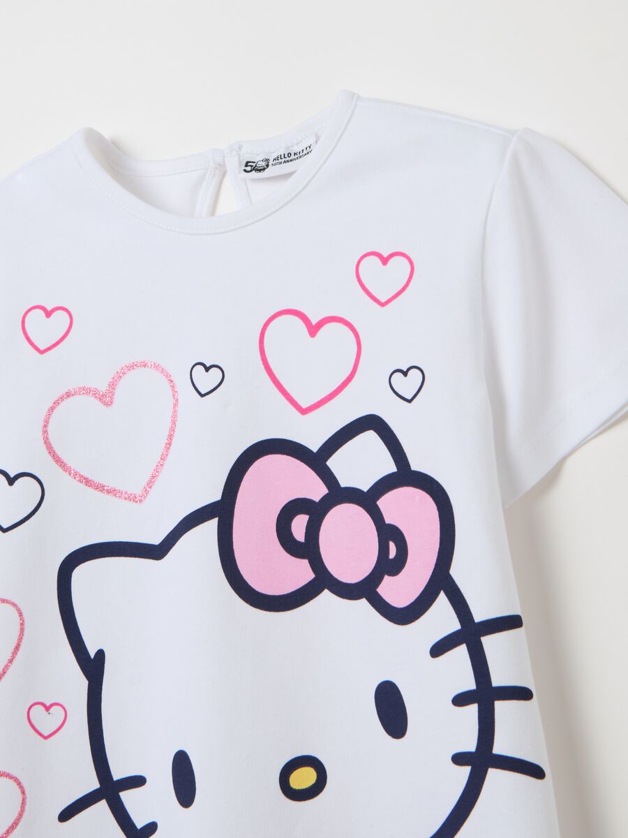 T-shirt with Hello Kitty print and glitter hearts_2
