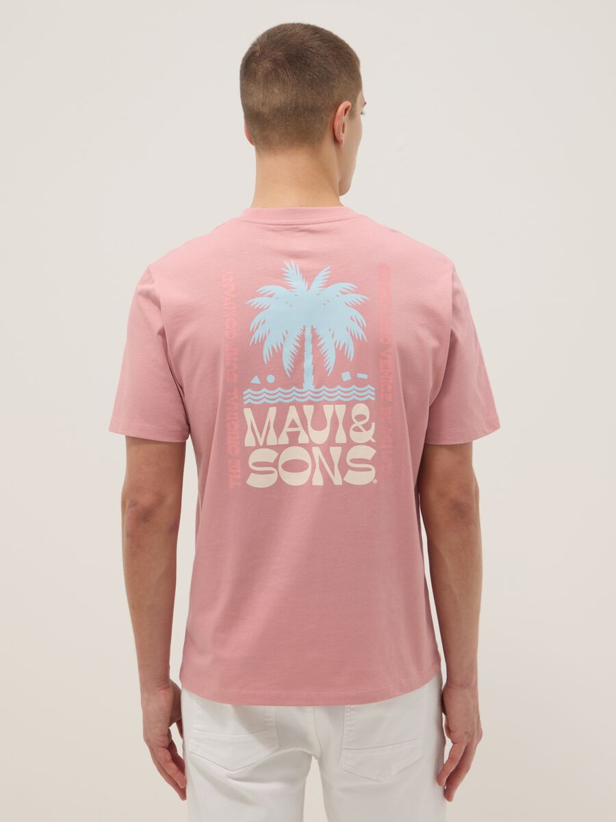 T-shirt a maniche corte in puro cotone rosa relaxed fit con stampa_2