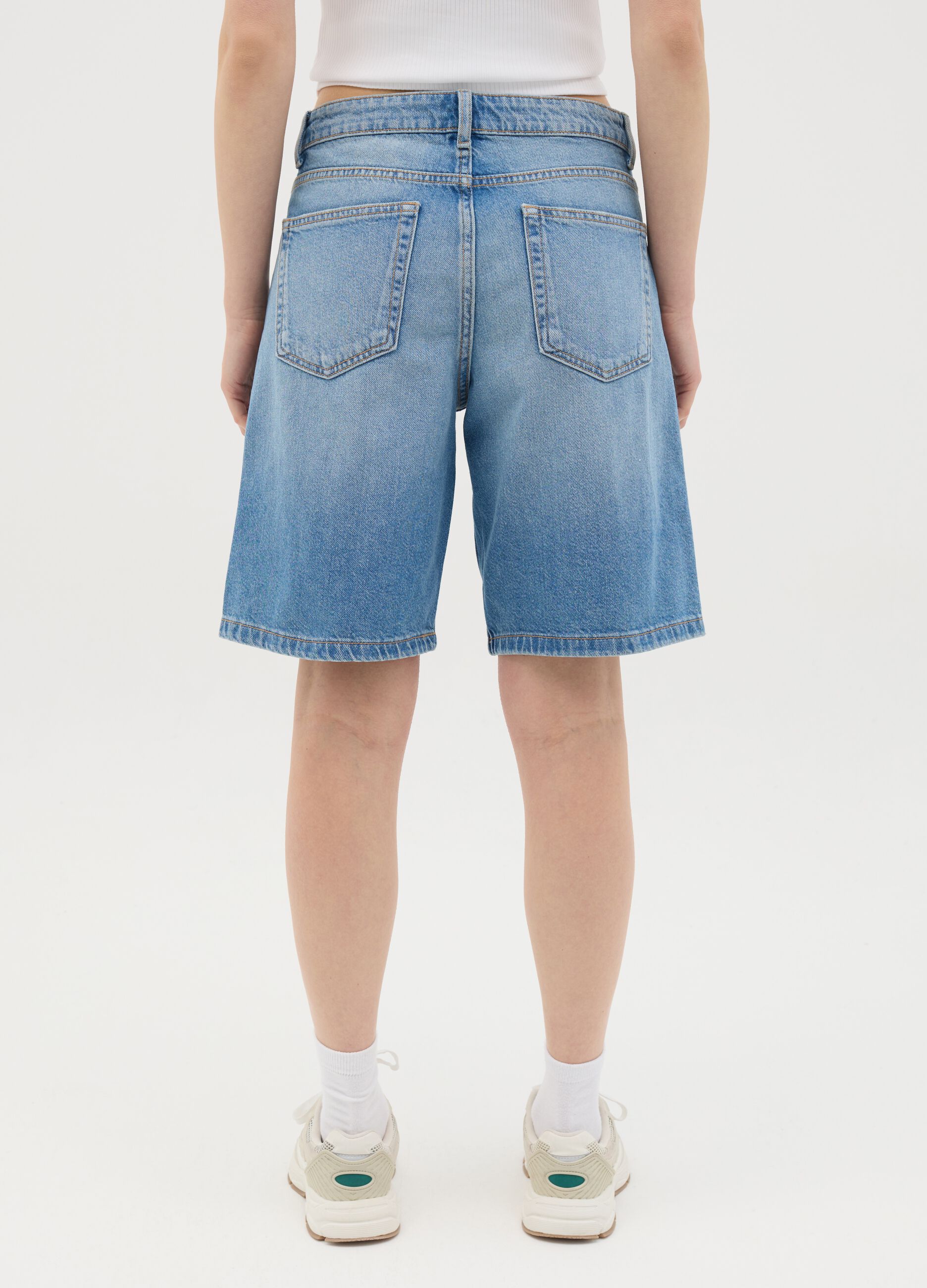 Blue denim Bermuda shorts by Ovs