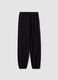 Black organic cotton-blend jogger trousers with printed detail for girls_4