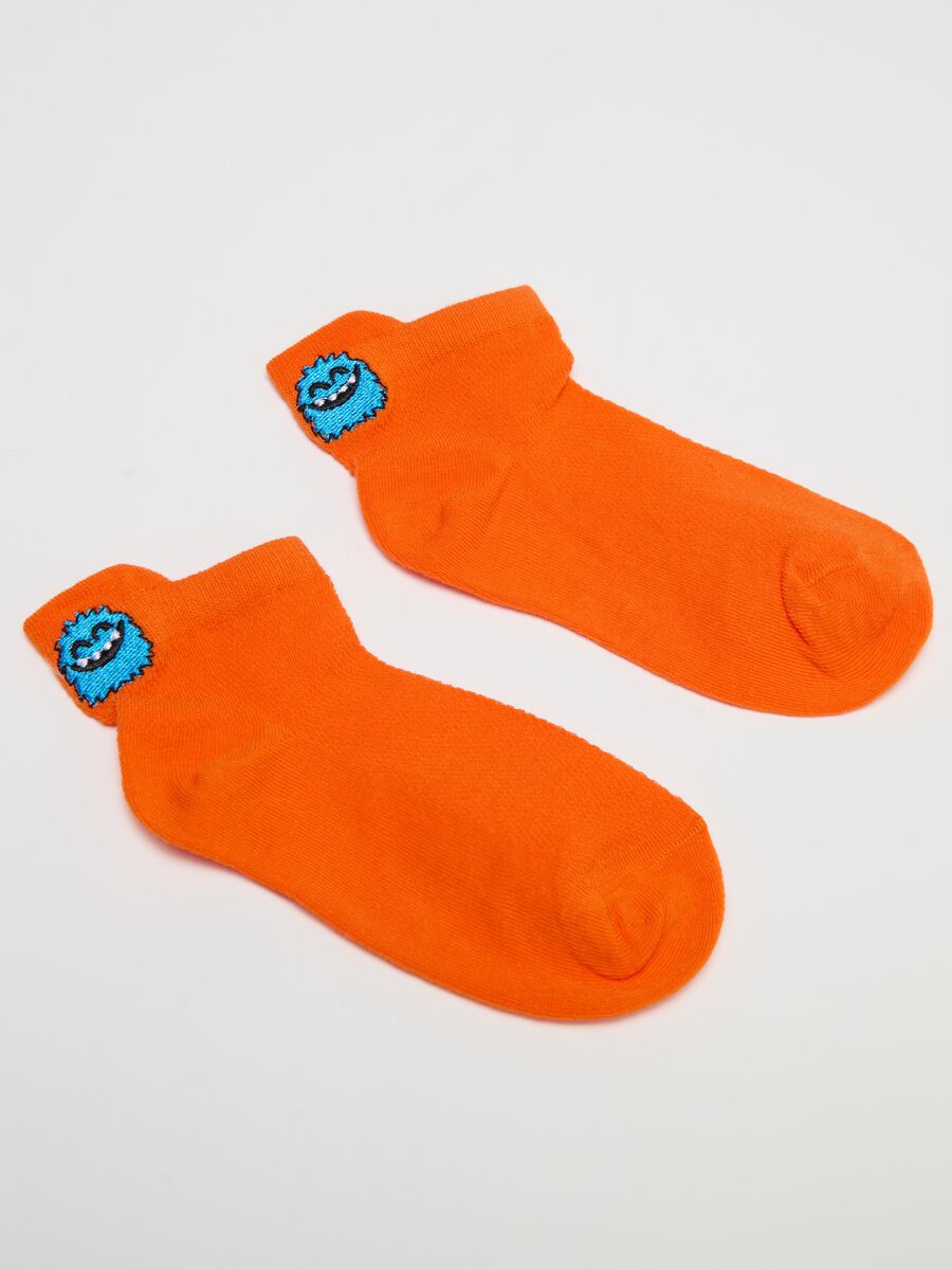Three-pair pack shoe liners with monsters embroidery_2