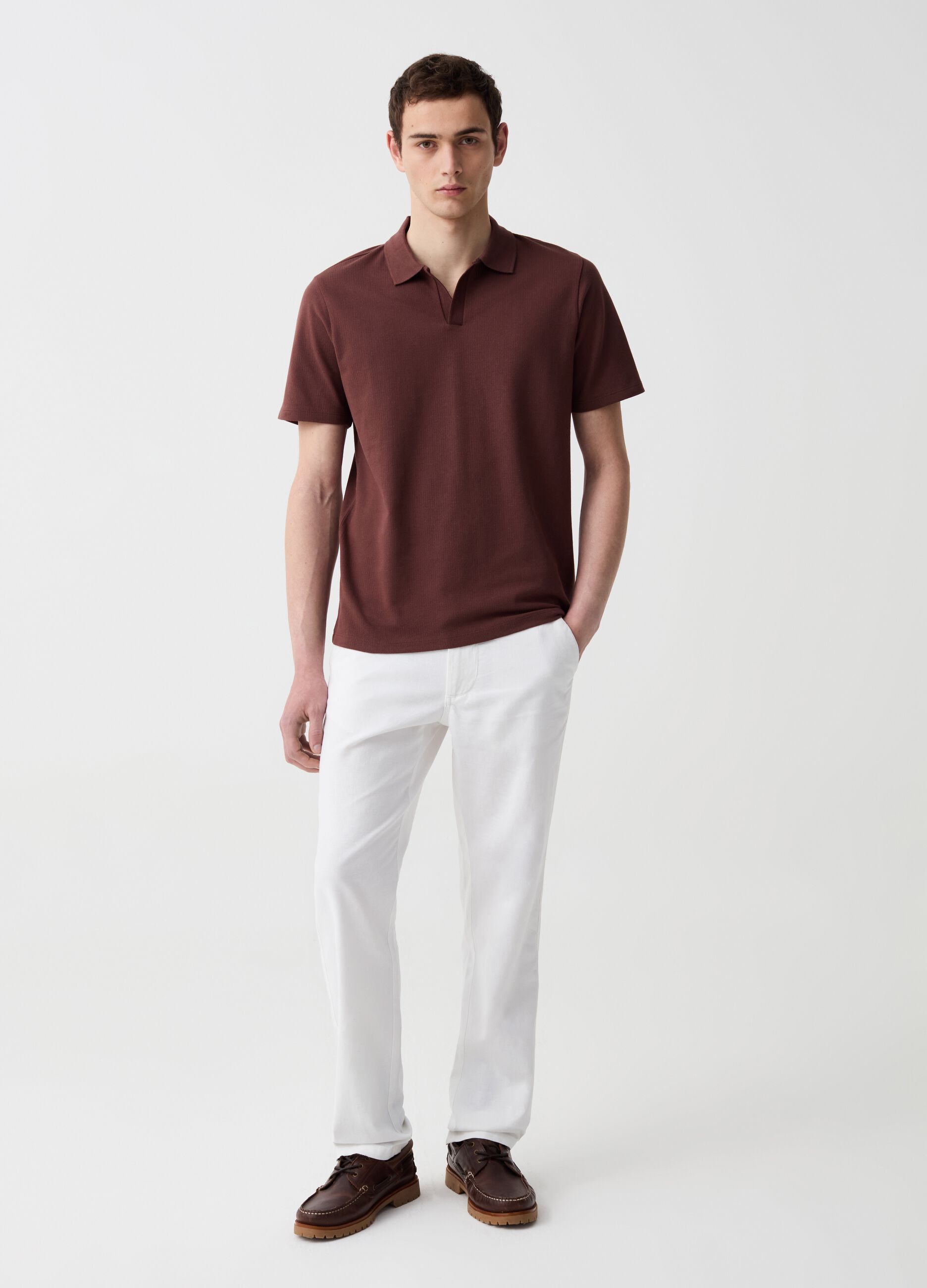 Chino trousers in linen and cotton