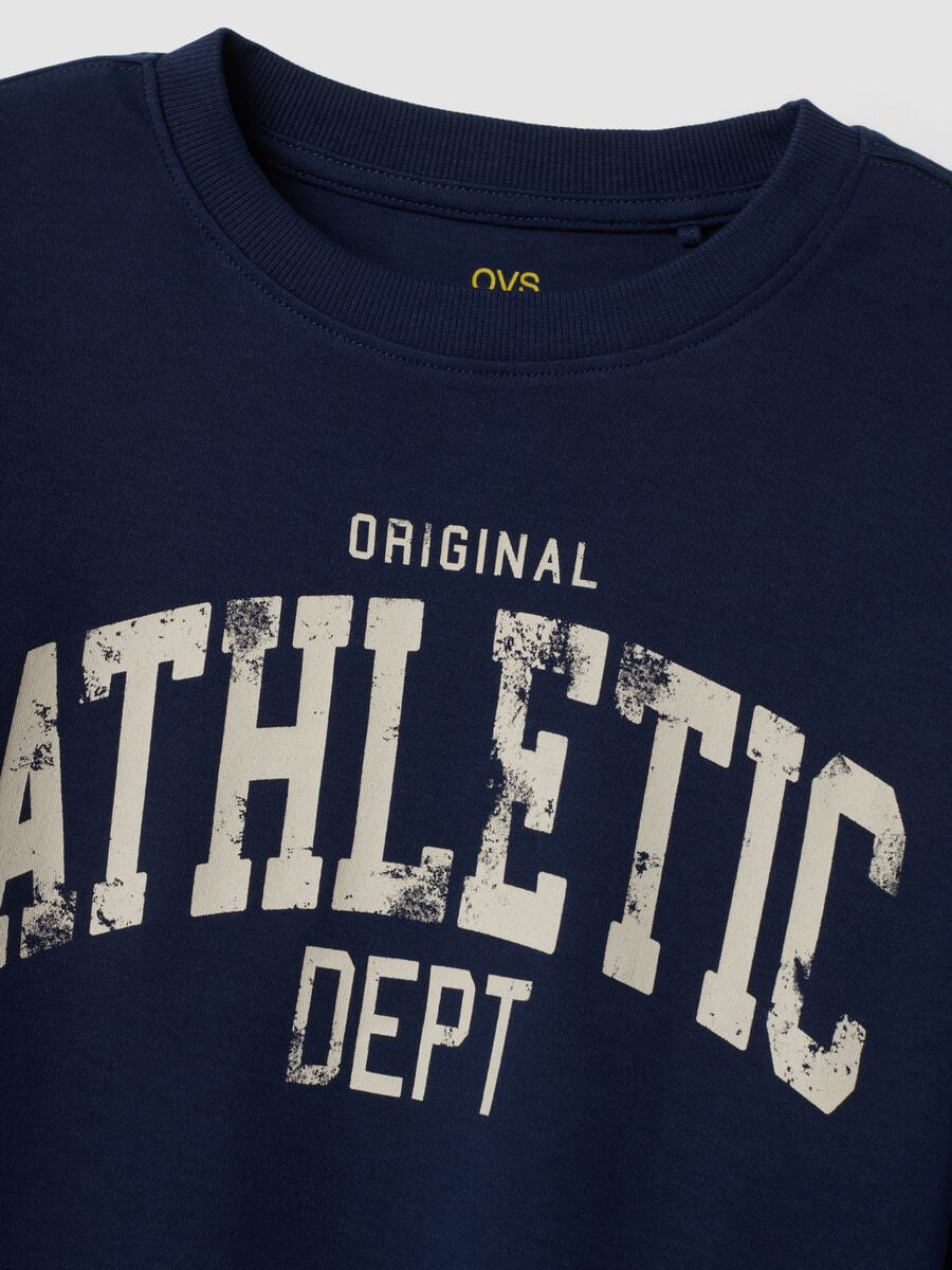 Blue organic cotton crew-neck T-shirt_1