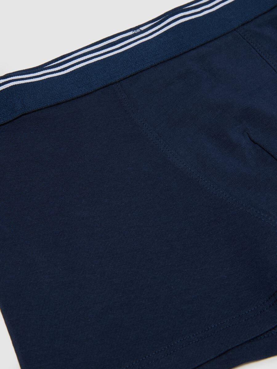Boxer blu da ragazzo in cotone elasticizzato regular fit_2