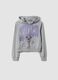Grey pure cotton hoodie with Lilo & Stitch print for girls_3
