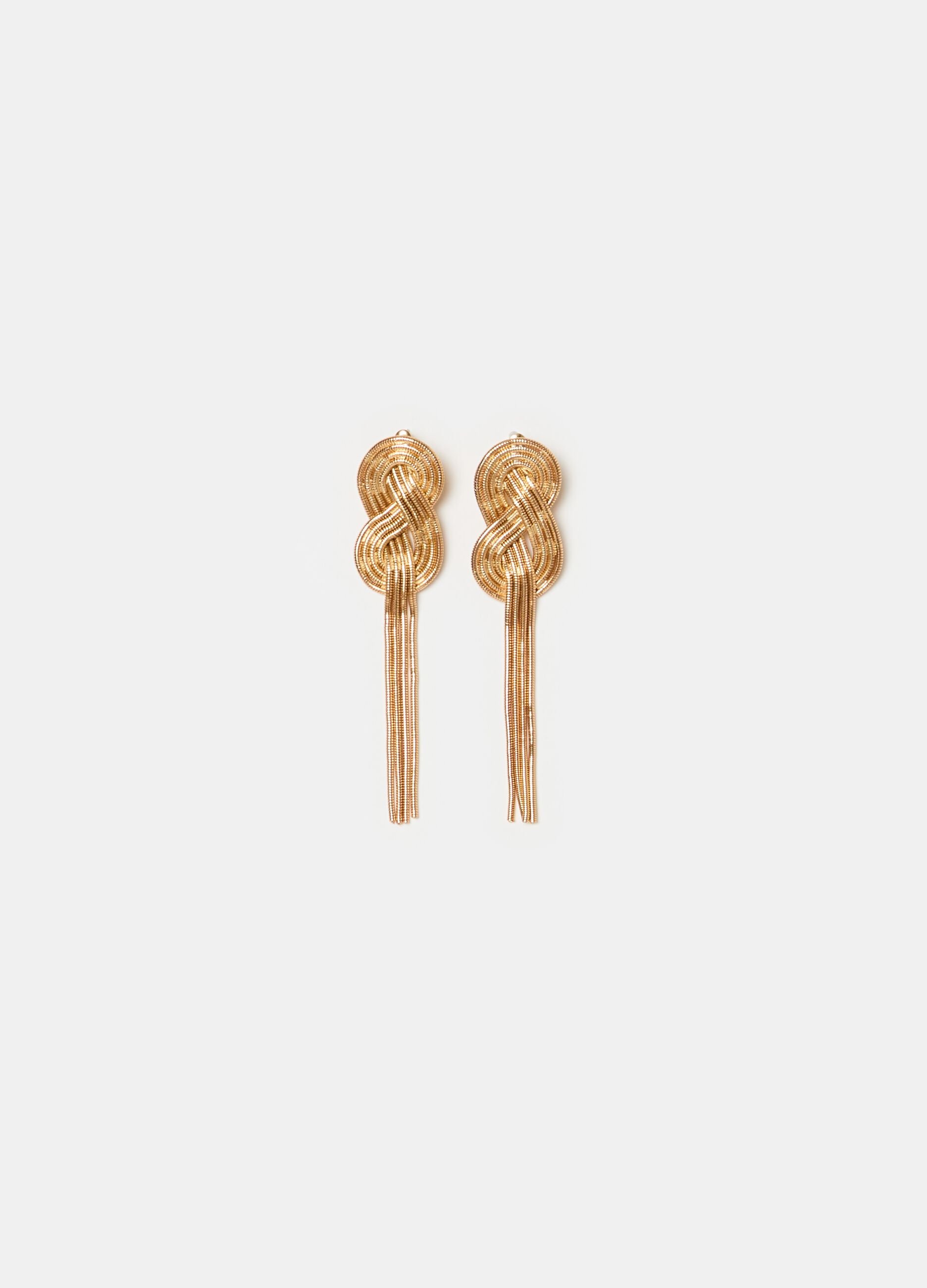 Cascade earrings with knot