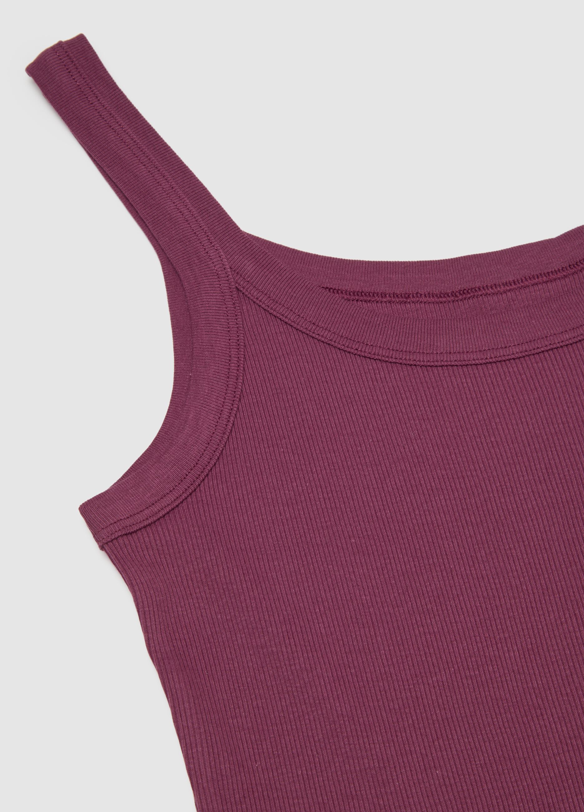 Purple pure cotton vest regular fit