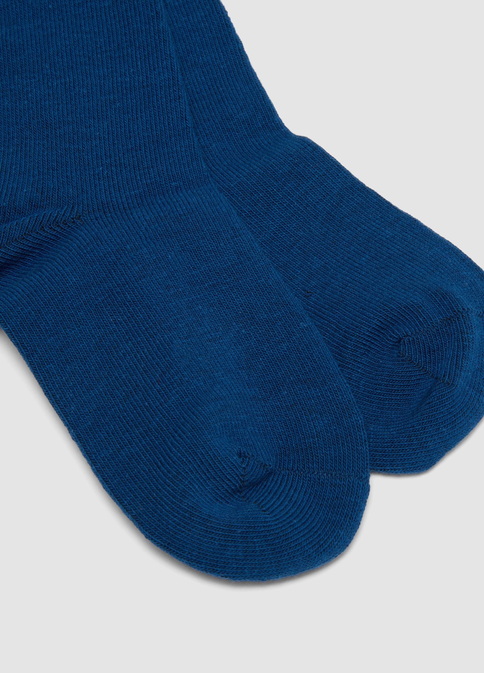 3-pack of long blue socks in stretch organic cotton