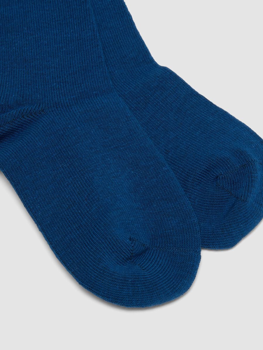 Tripack di calze lunghe blu in cotone organico elasticizzato_2
