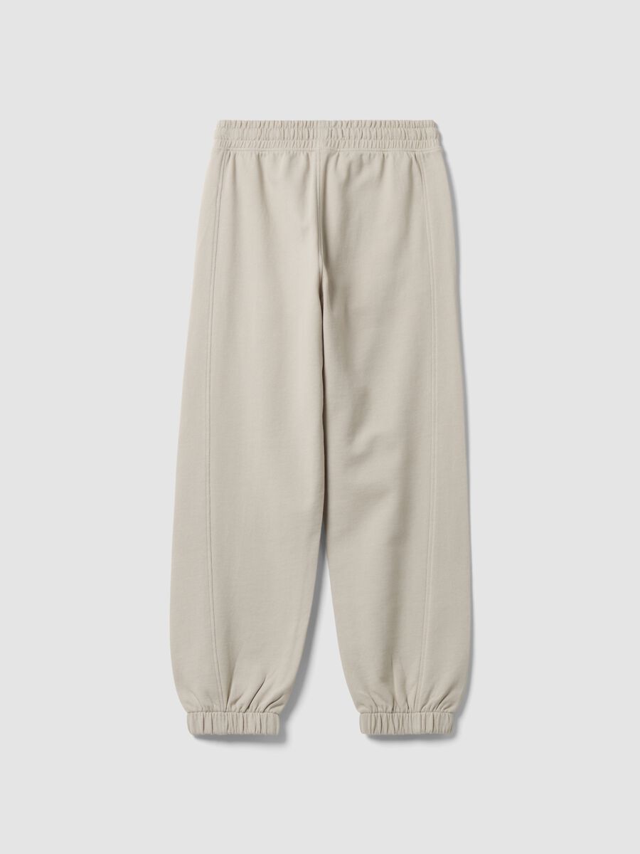 Pantaloni jogger grigi in puro cotone over fit per ragazzo_5