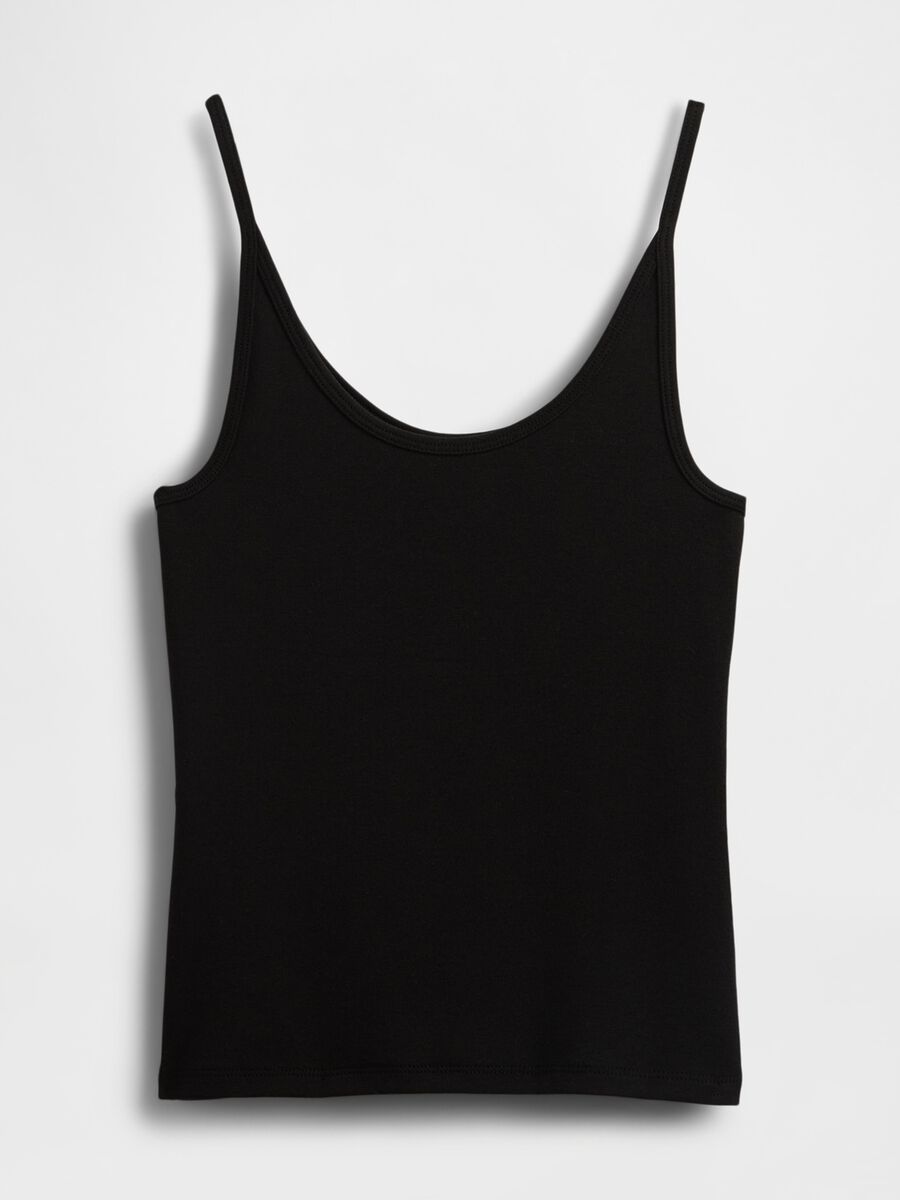 Stretch Black Top with Thin Straps_3