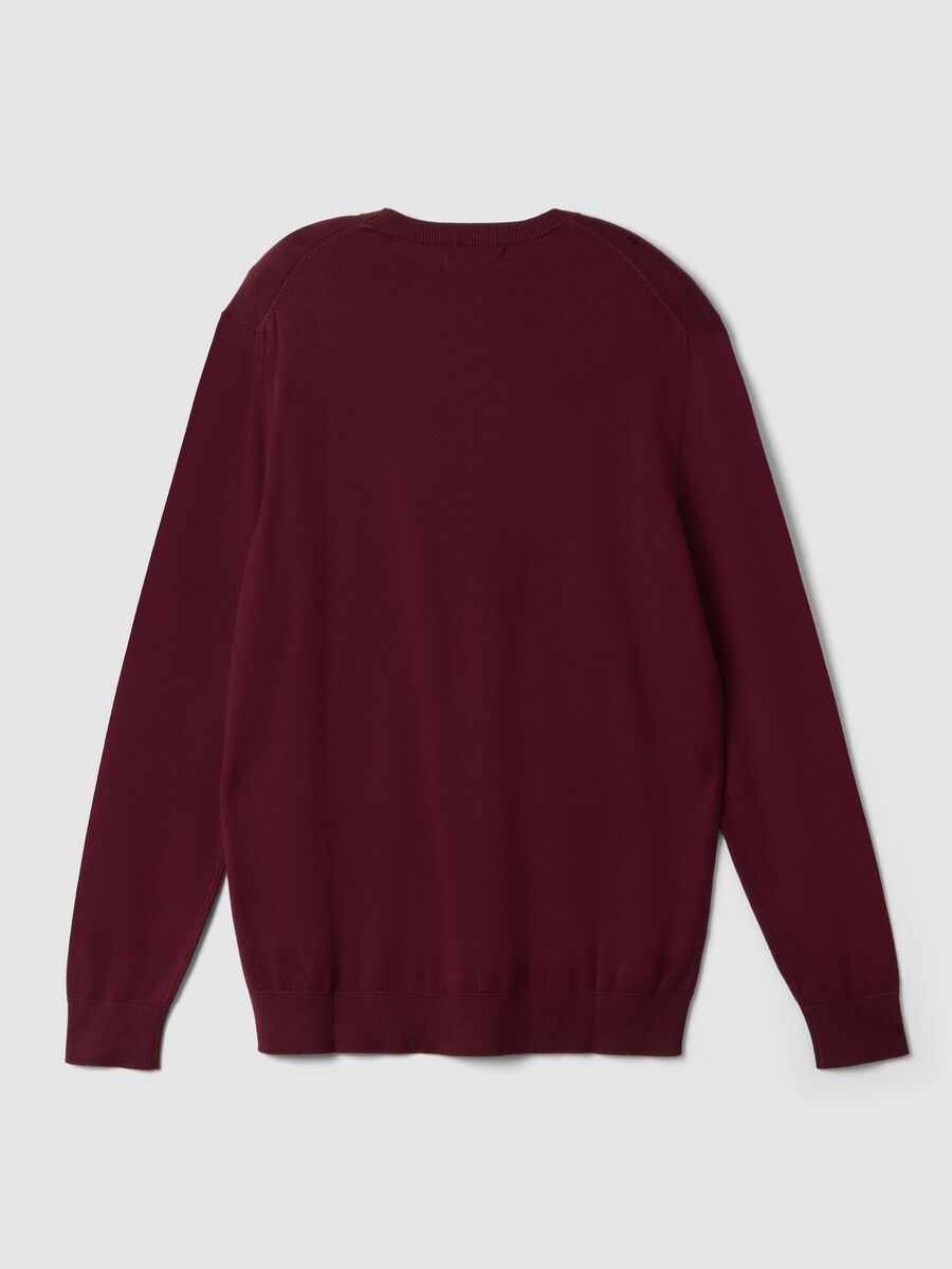 Maglia girocollo rossa in misto viscosa regular fit_2