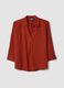 Red linen and viscose blend V-neck regular-fit shirt_4