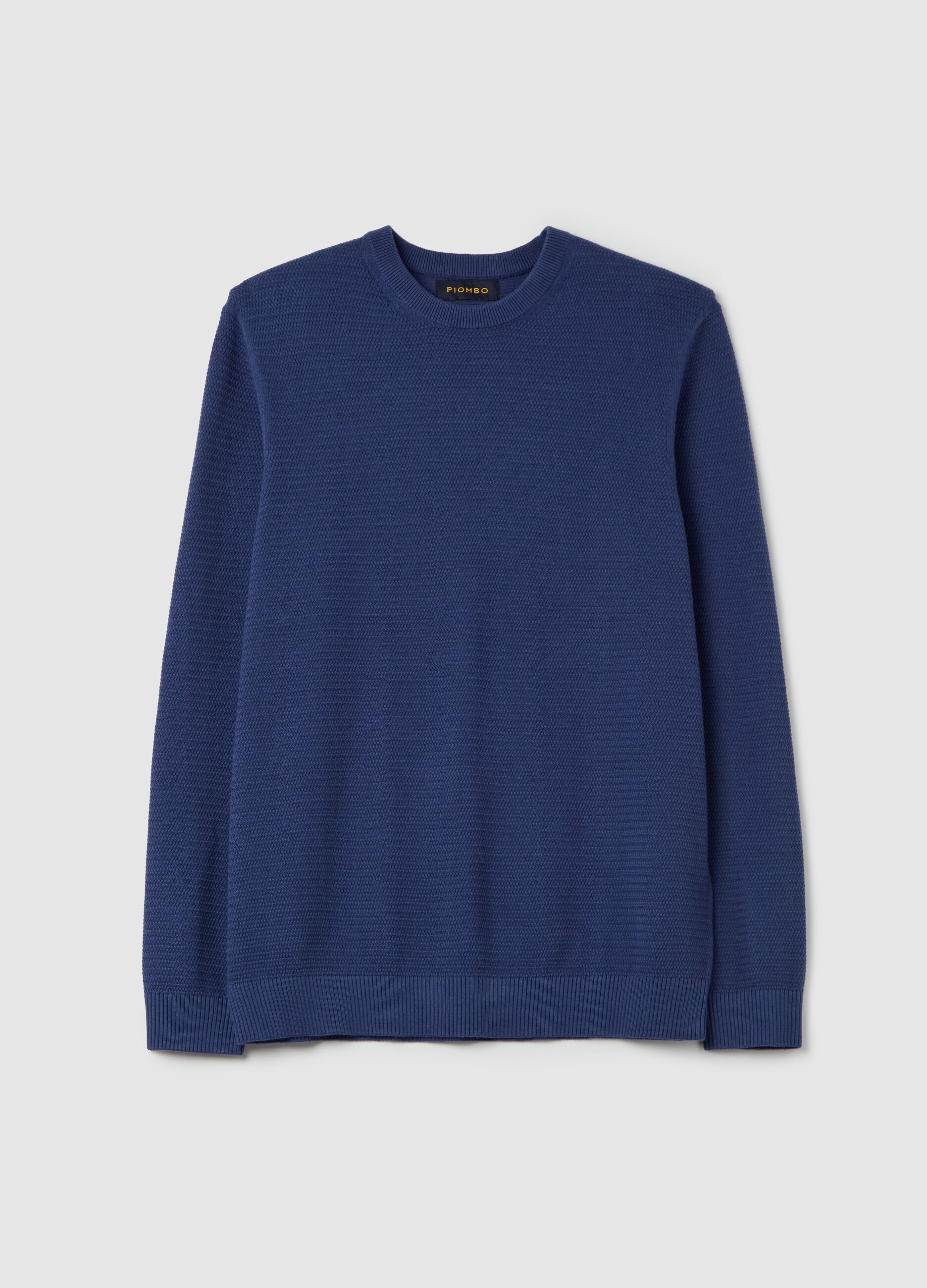 Pullover in cotone con trama ondulata 