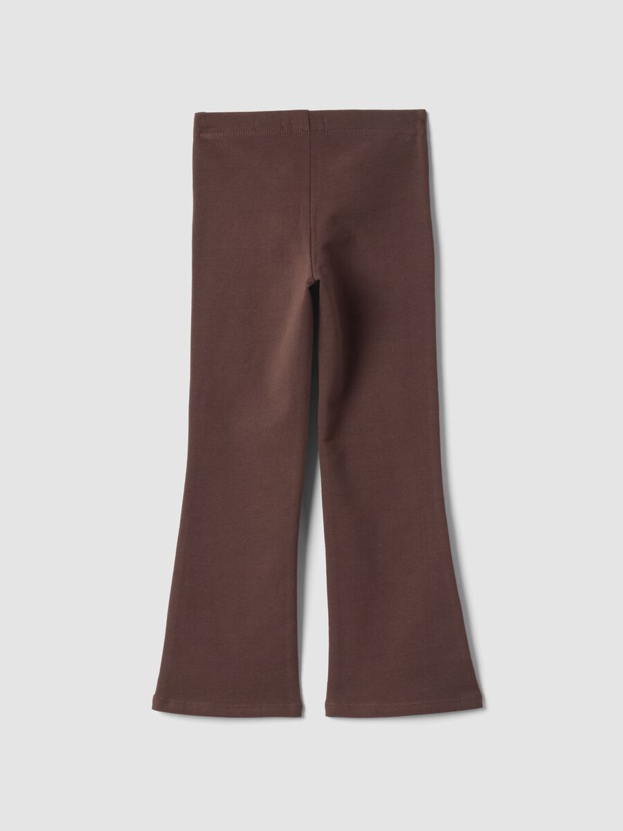 Leggings marroni in cotone organico elasticizzato skinny fit_1
