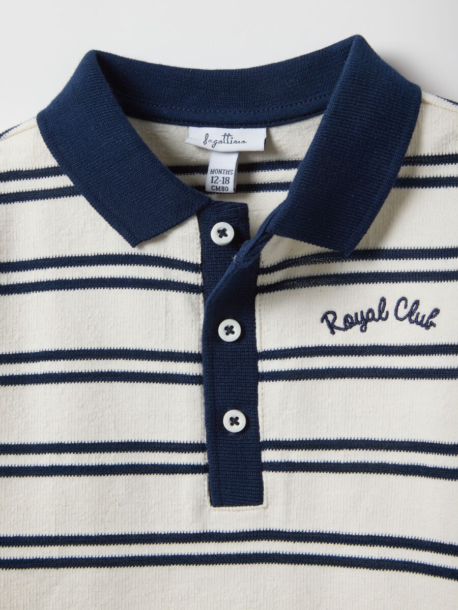 Regular fit multicolour striped cotton blend polo for boys_2