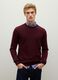 Maglione in pura lana merino rosso regular fit con girocollo_2