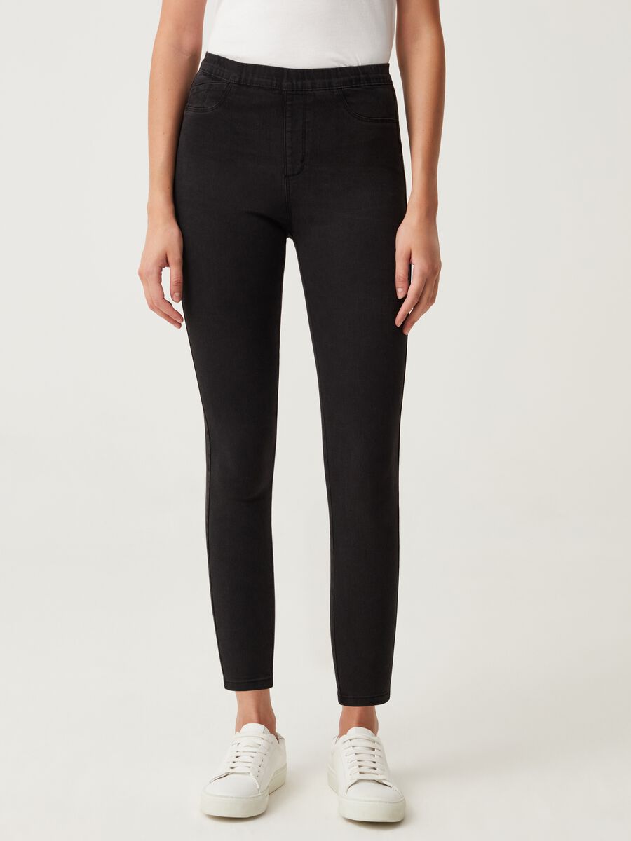 Jeggings cropped a vita alta_1