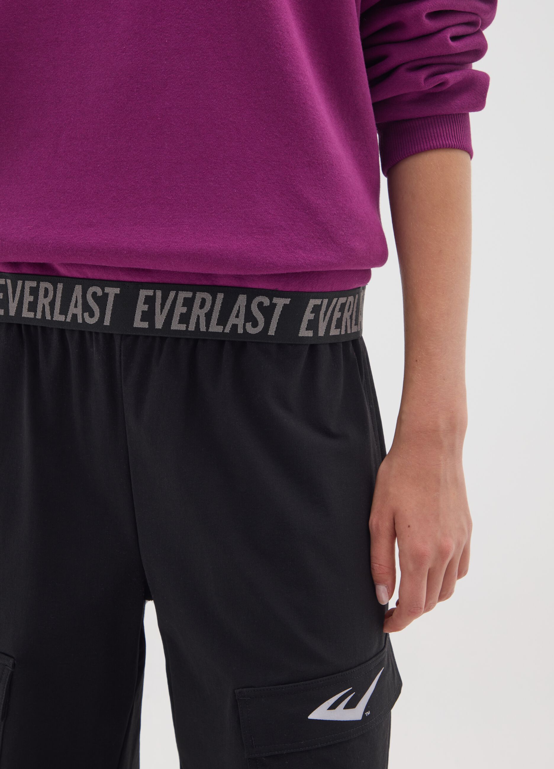 Purple regular fit cotton blend sweatshirt