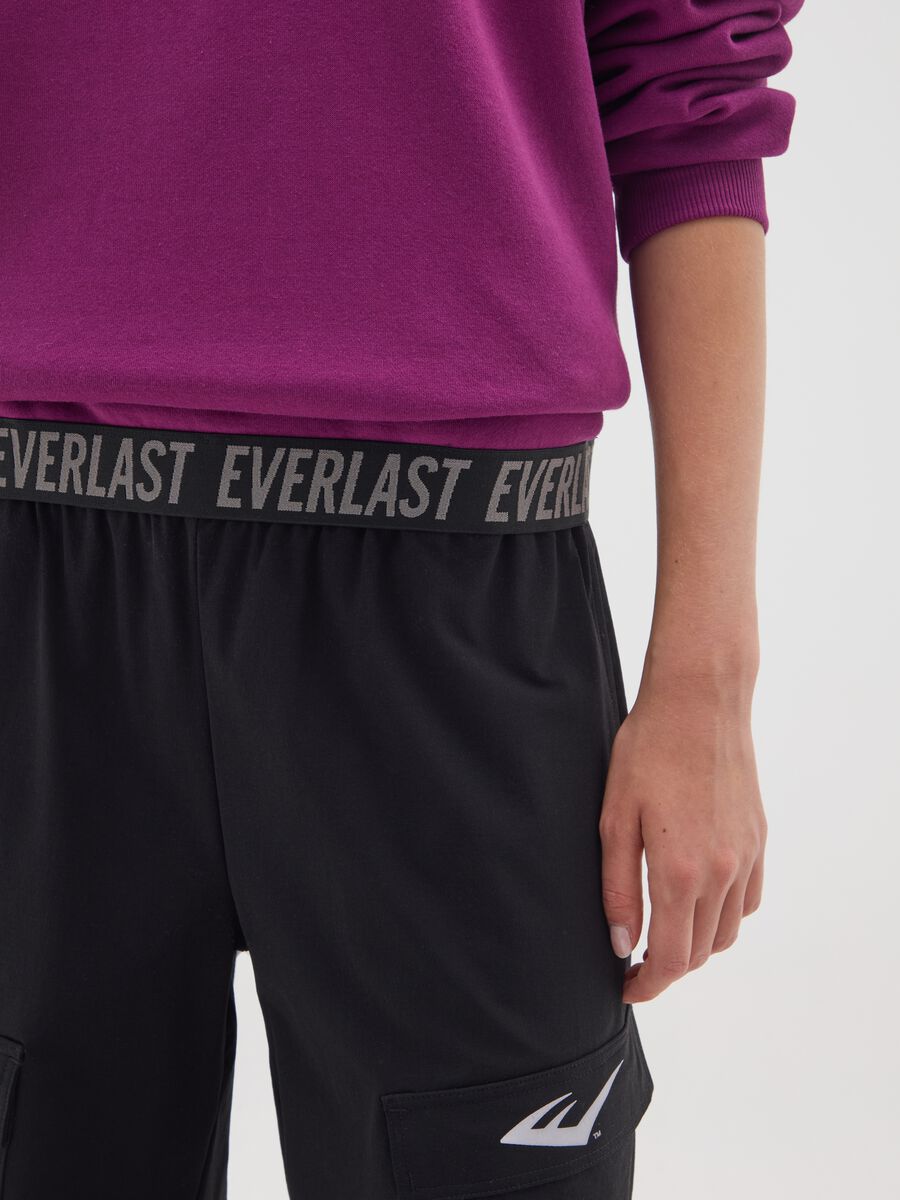 Purple regular fit cotton blend sweatshirt_3