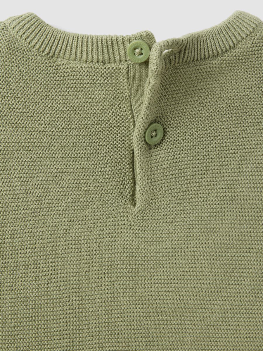 Children's green pure cotton regular fit jumper with tiger_3