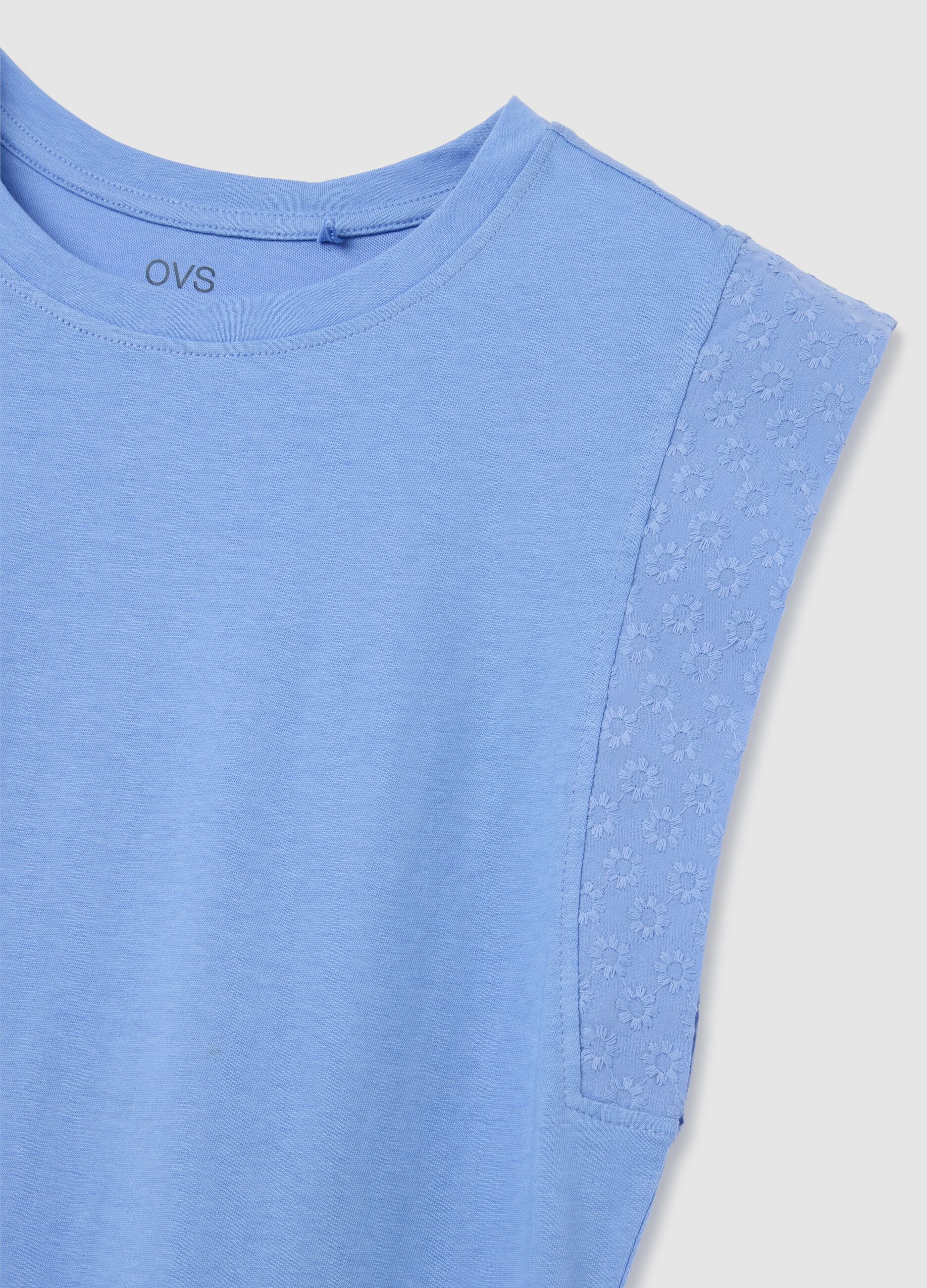 Women's light blue pure cotton regular fit top