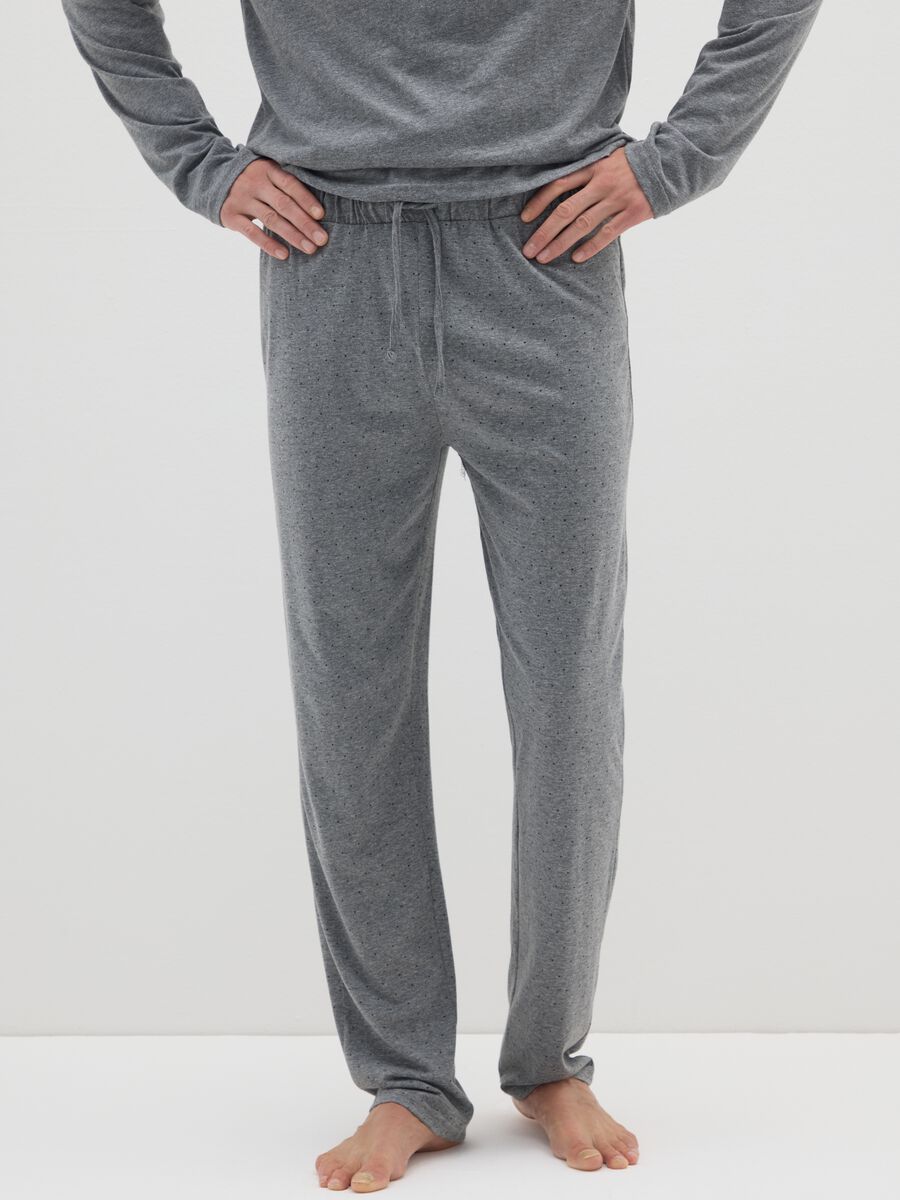 Pigiama grigio in cotone a maniche lunghe_3