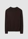 Brown viscose-blend V-neck polo with collar, regular fit_2