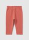 Baby girls' pink stretch cotton trousers regular fit_1